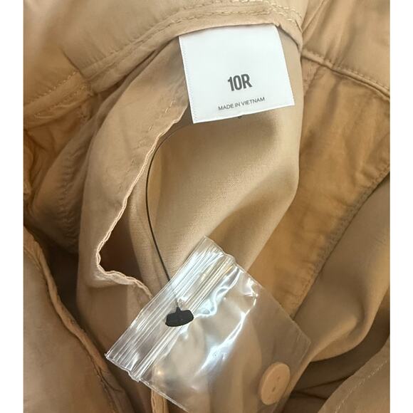 EXPRESS Stylist Super High Waisted Paperbag Wide Leg Pant Beige Size 10R NWOT - Picture 7 of 10